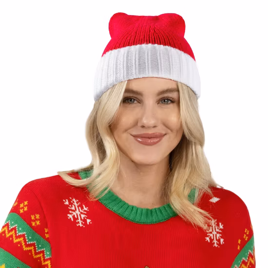 Plüsch-Werbemütze für Kinder und Erwachsene in Rot und Weiß, individuell gestaltet, riesige Weihnachtsmannmütze